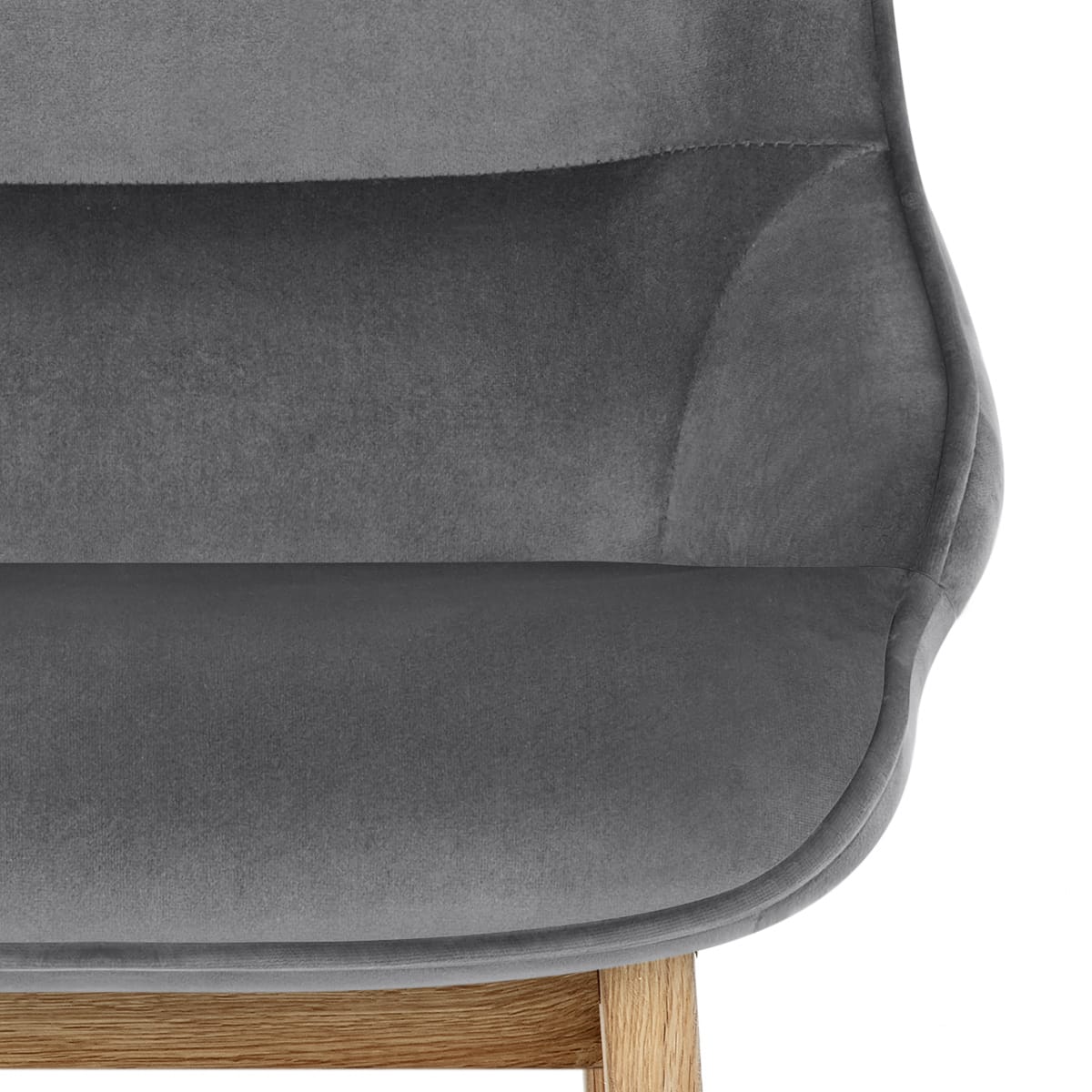 Sgabello Velluto Legno - Miami Grigio