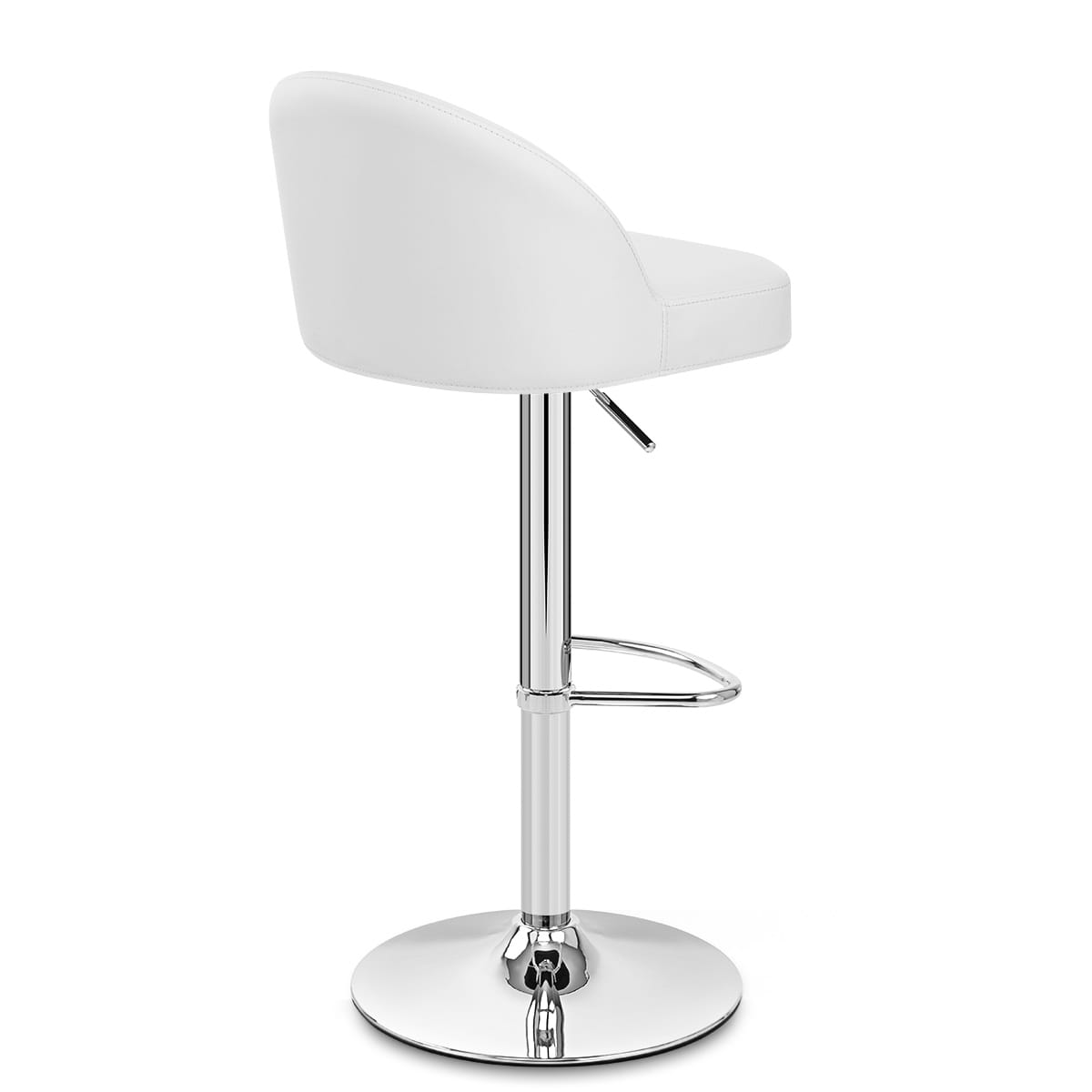 Sgabello Ecopelle Cromato - Mimi Bianco