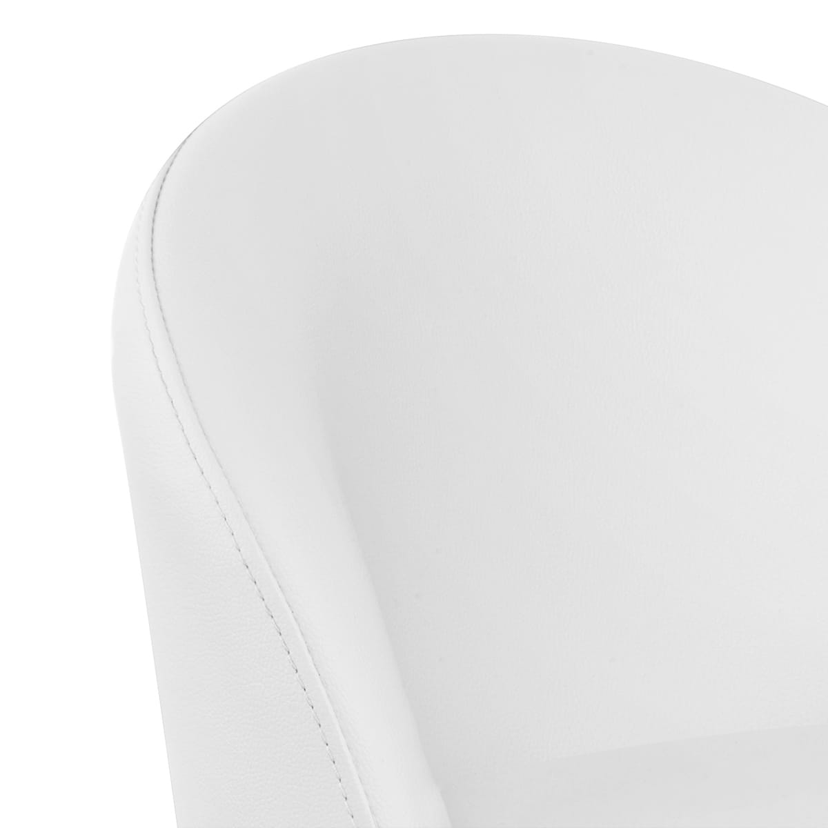 Sgabello Ecopelle Cromato - Mimi Bianco