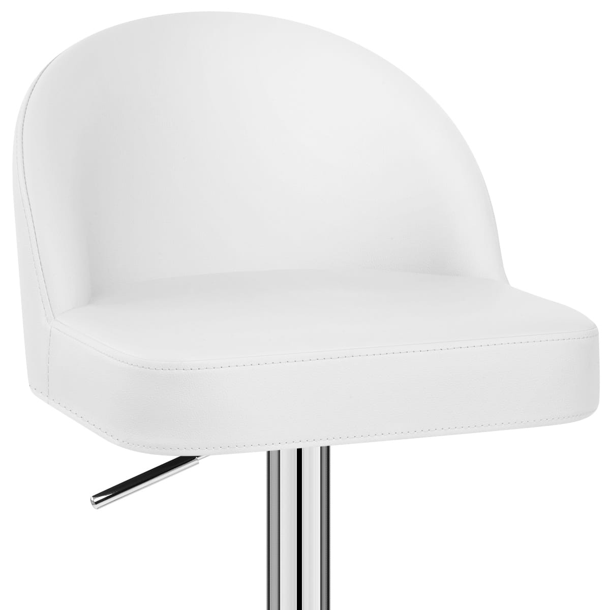 Sgabello Ecopelle Cromato - Mimi Bianco