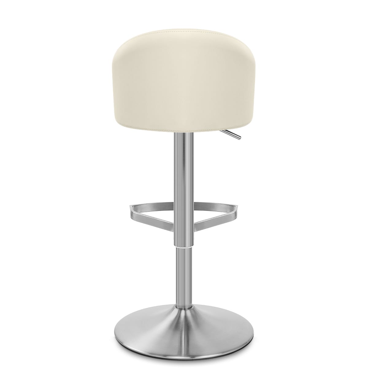 Sgabello Pelle Cromo Satinato - Mimi Crema