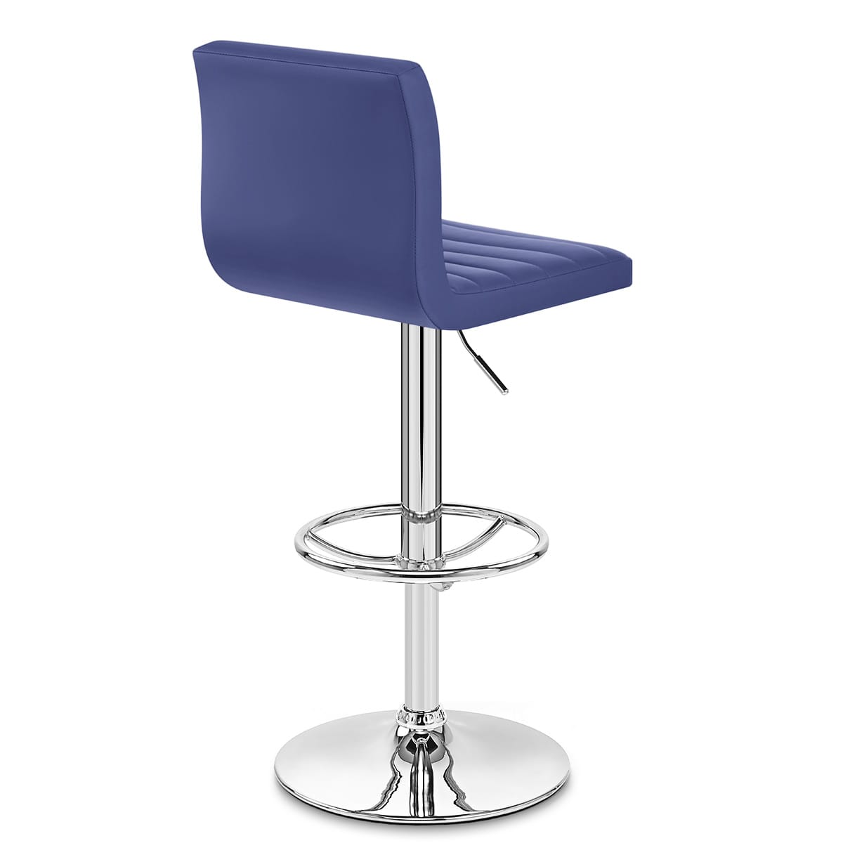 Sgabello Ecopelle Cromato - Mint Blu