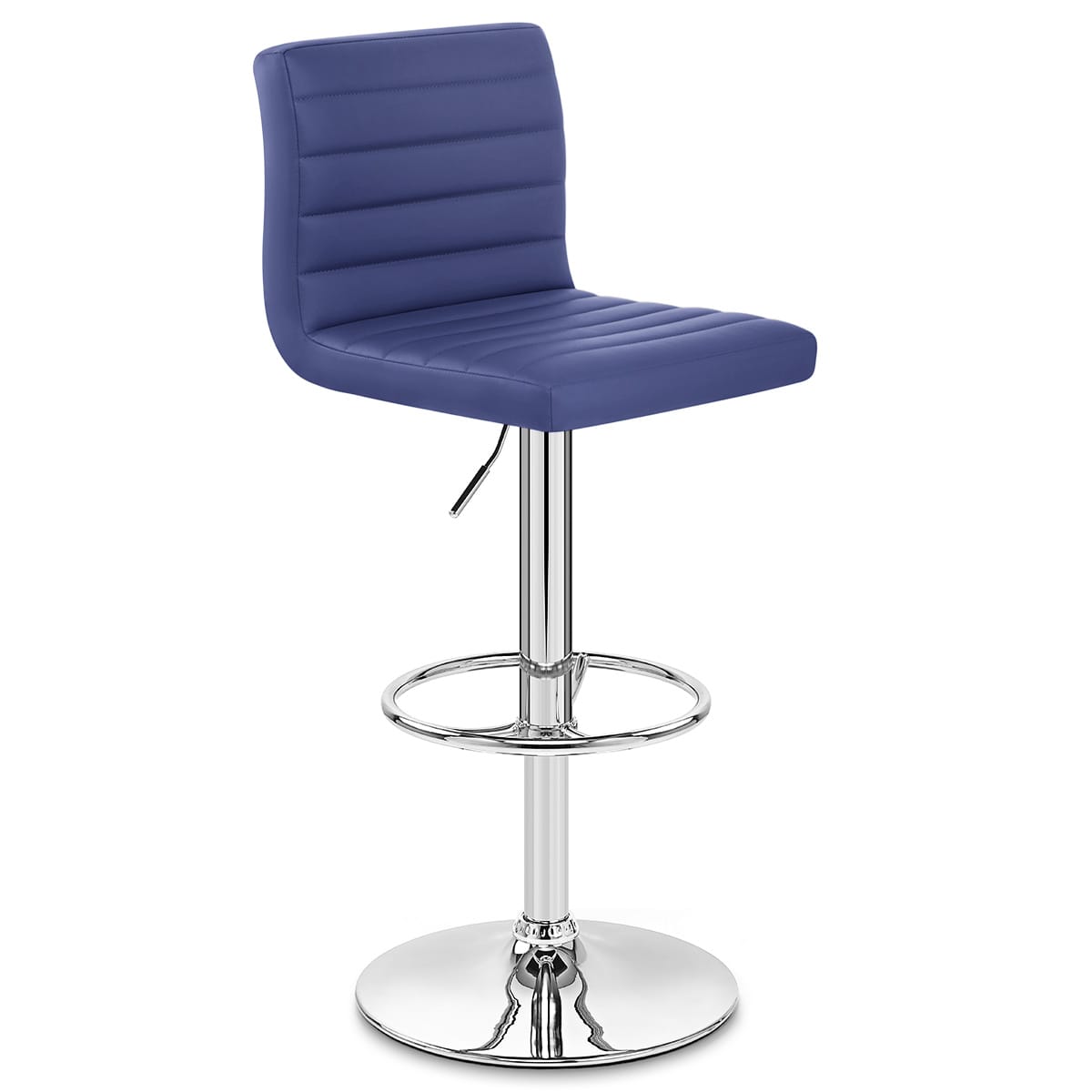 Sgabello Ecopelle Cromato - Mint Blu