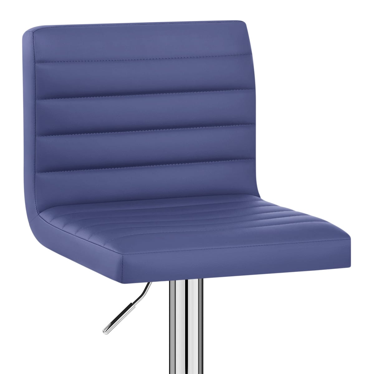 Sgabello Ecopelle Cromato - Mint Blu