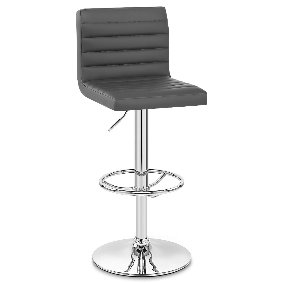 Sgabello Ecopelle Cromato - Mint Grigio