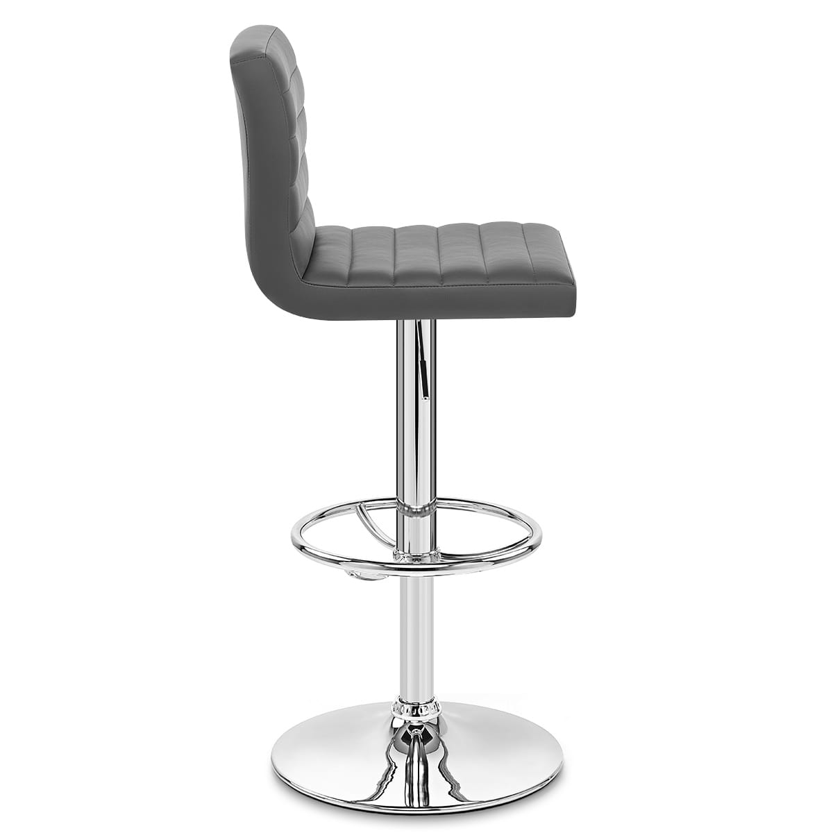 Sgabello Ecopelle Cromato - Mint Grigio