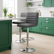 Sgabello Ecopelle Cromato - Mint Grigio