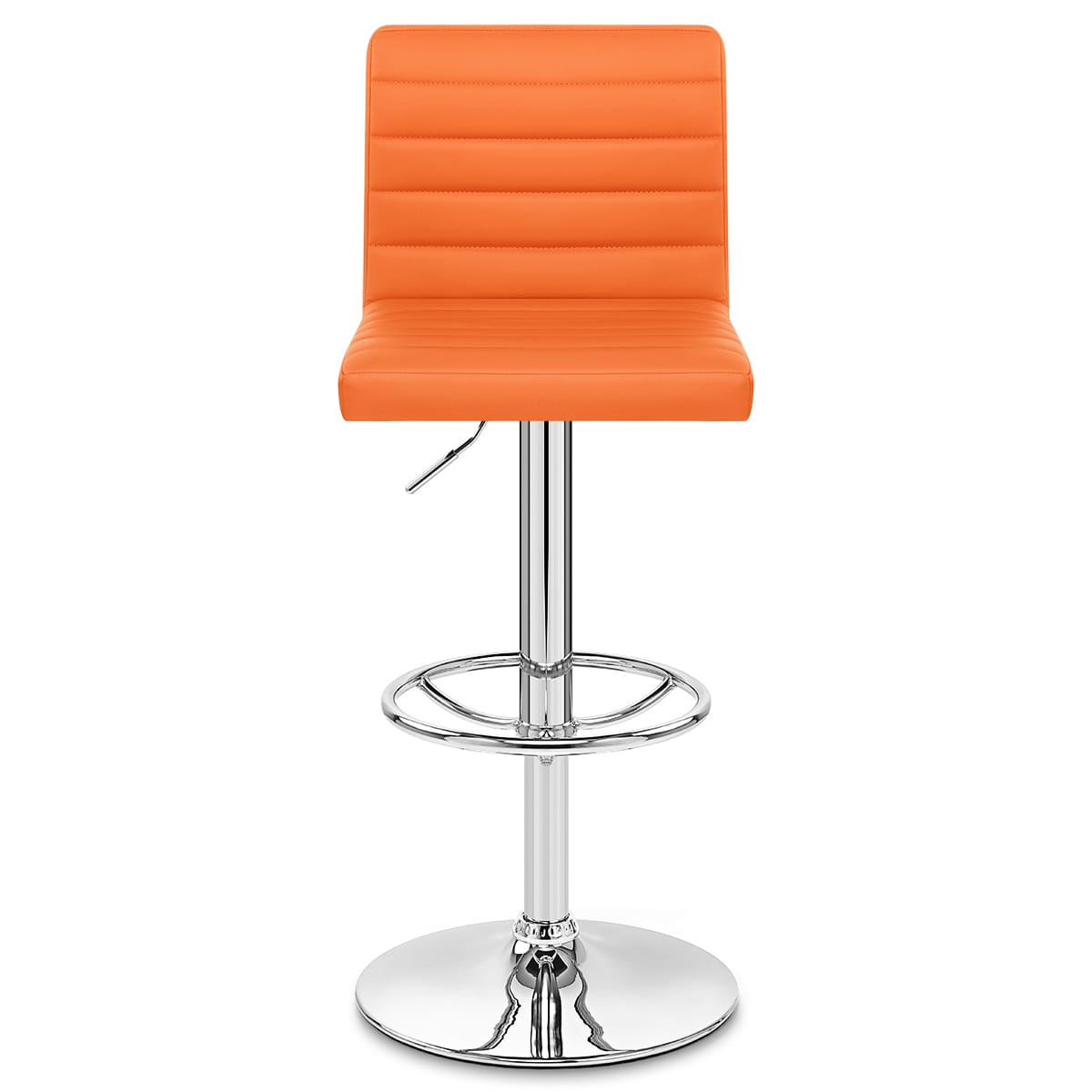 Sgabello Ecopelle Cromato - Mint Arancione