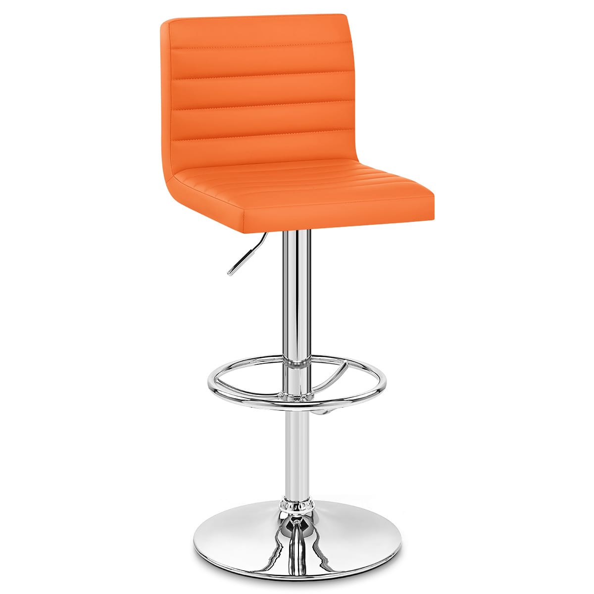 Sgabello Ecopelle Cromato - Mint Arancione