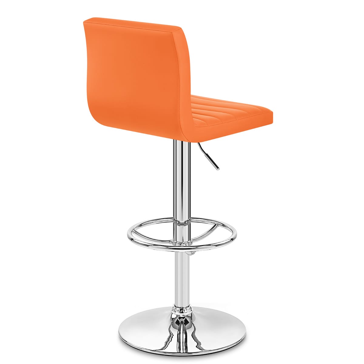 Sgabello Ecopelle Cromato - Mint Arancione