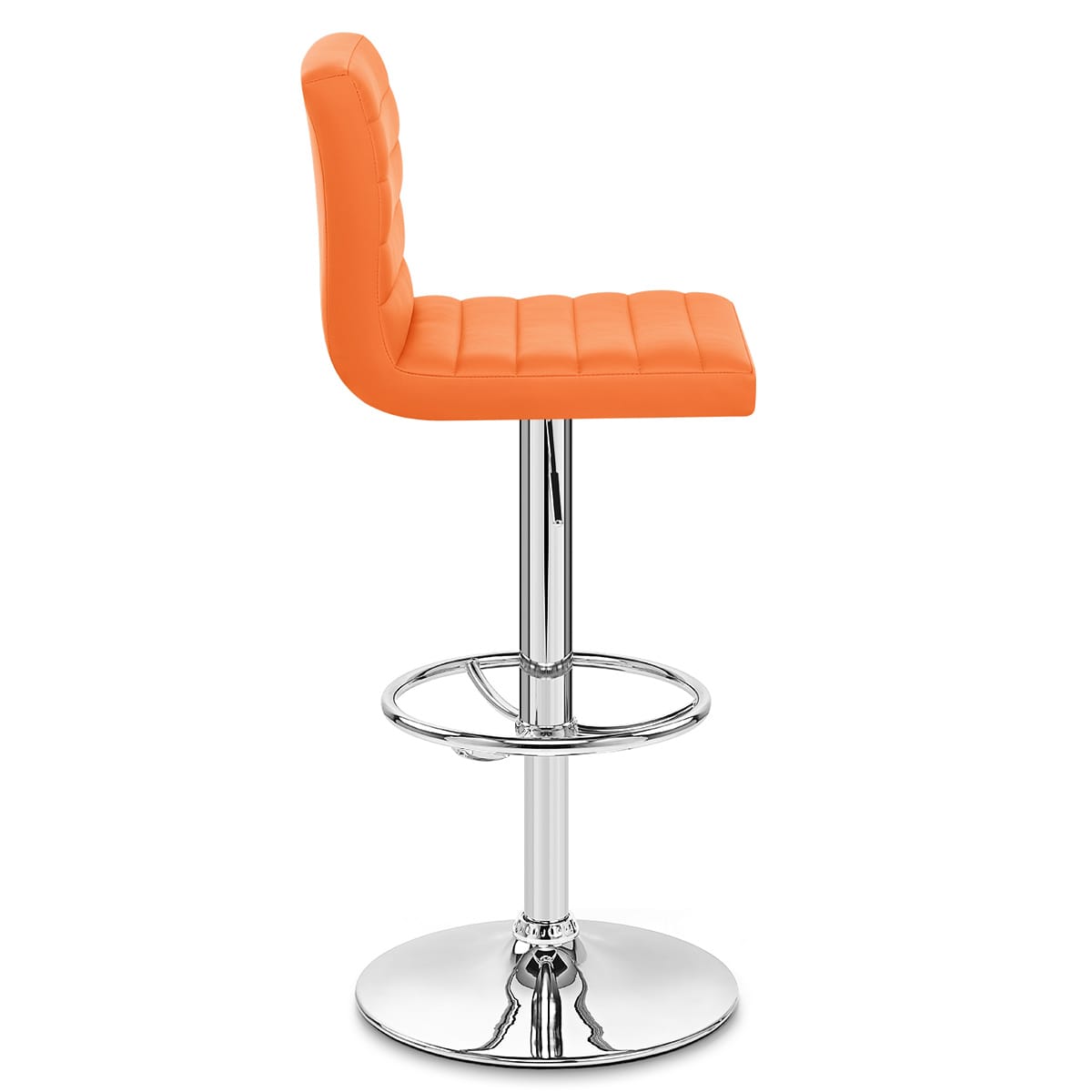 Sgabello Ecopelle Cromato - Mint Arancione