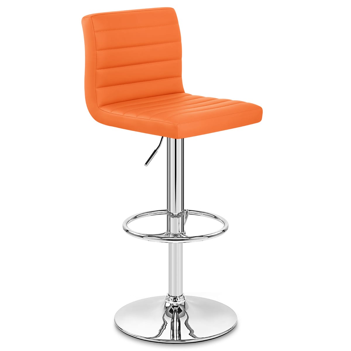 Sgabello Ecopelle Cromato - Mint Arancione