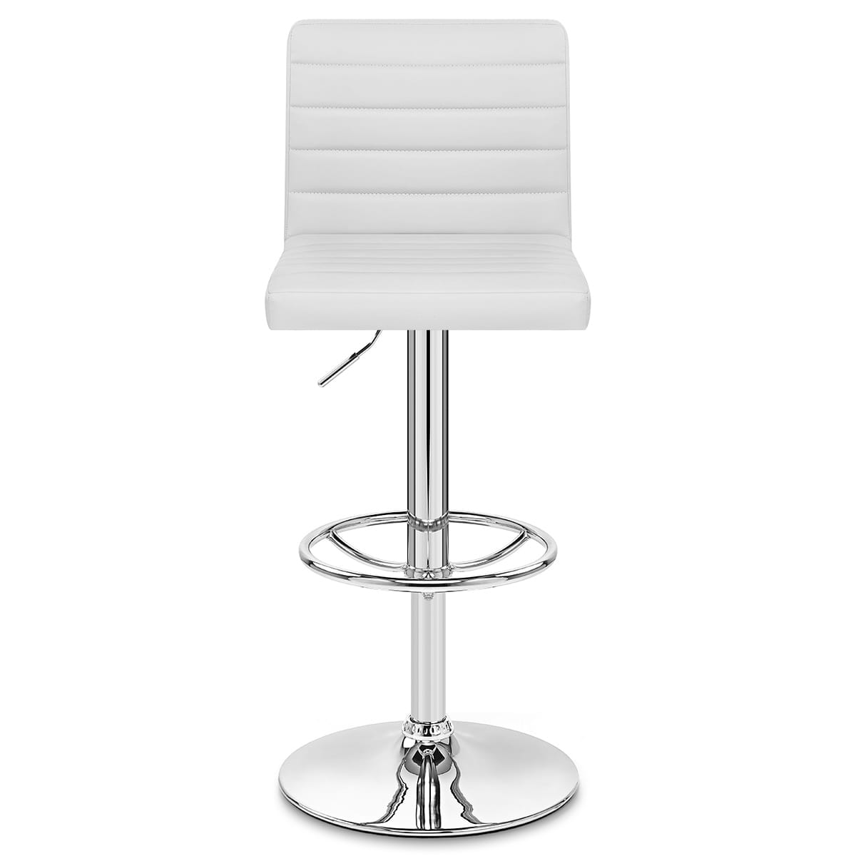 Sgabello Ecopelle Cromato - Mint Bianco