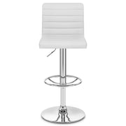 Sgabello Ecopelle Cromato - Mint Bianco