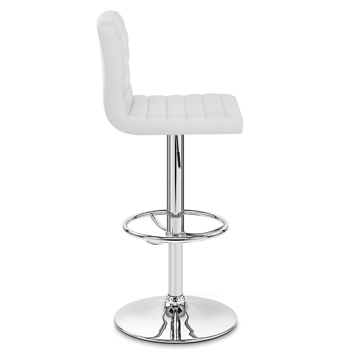 Sgabello Ecopelle Cromato - Mint Bianco