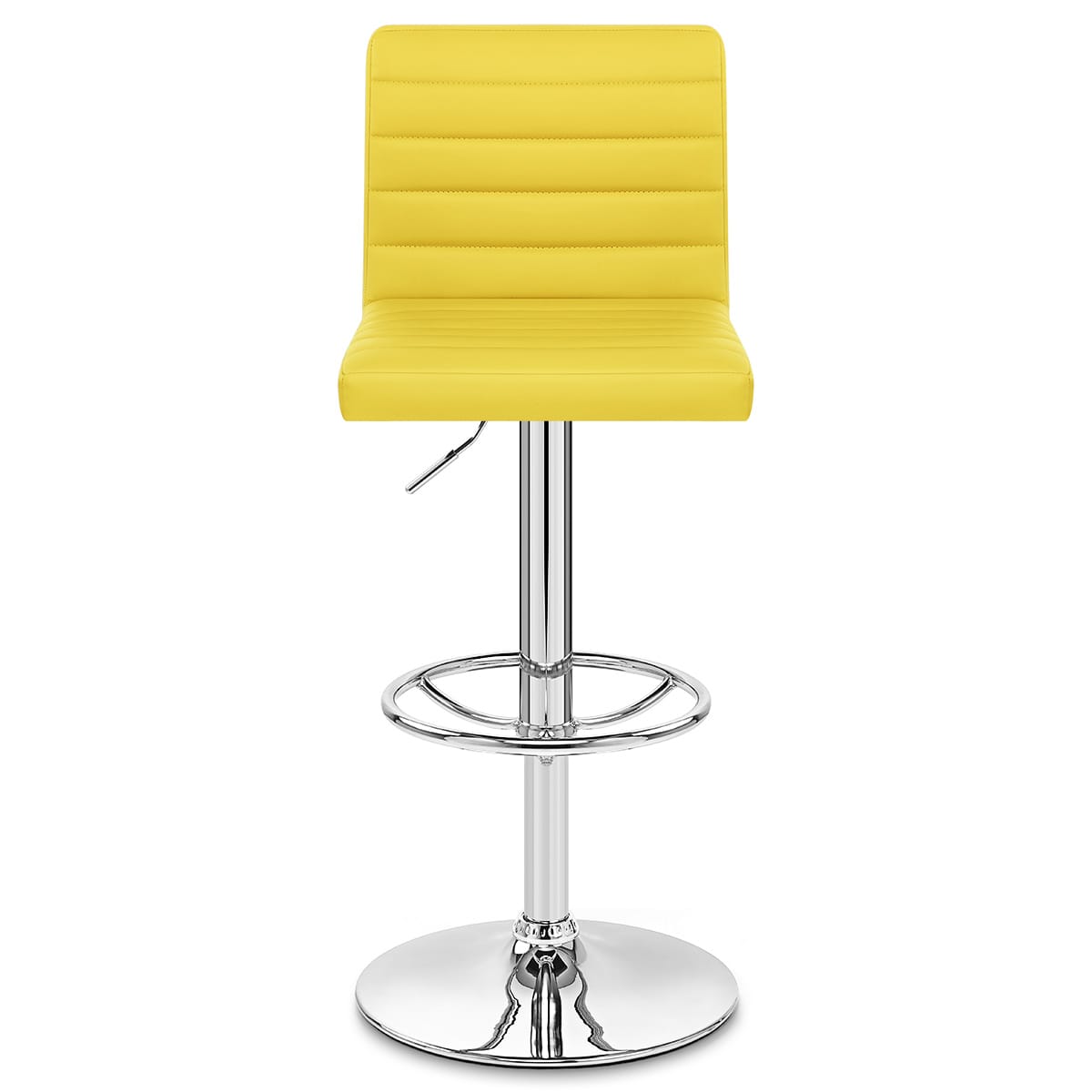 Sgabello Ecopelle Cromato - Mint Giallo
