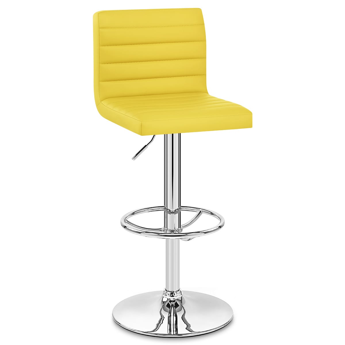 Sgabello Ecopelle Cromato - Mint Giallo