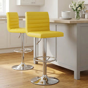 Sgabello Ecopelle Cromato - Mint Giallo