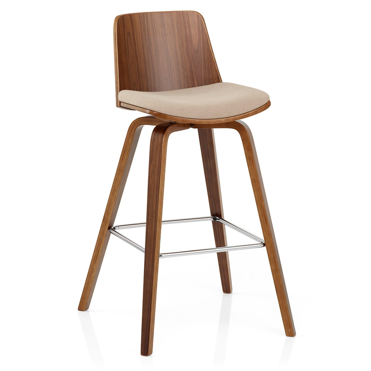 Sgabello Legno Tessuto - Mirage Crema