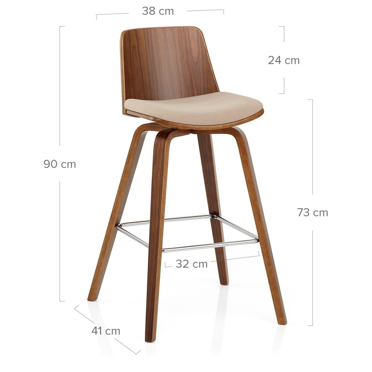 Sgabello Legno Tessuto - Mirage Crema