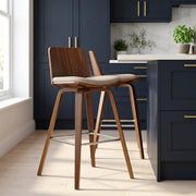 Sgabello Legno Tessuto - Mirage Crema