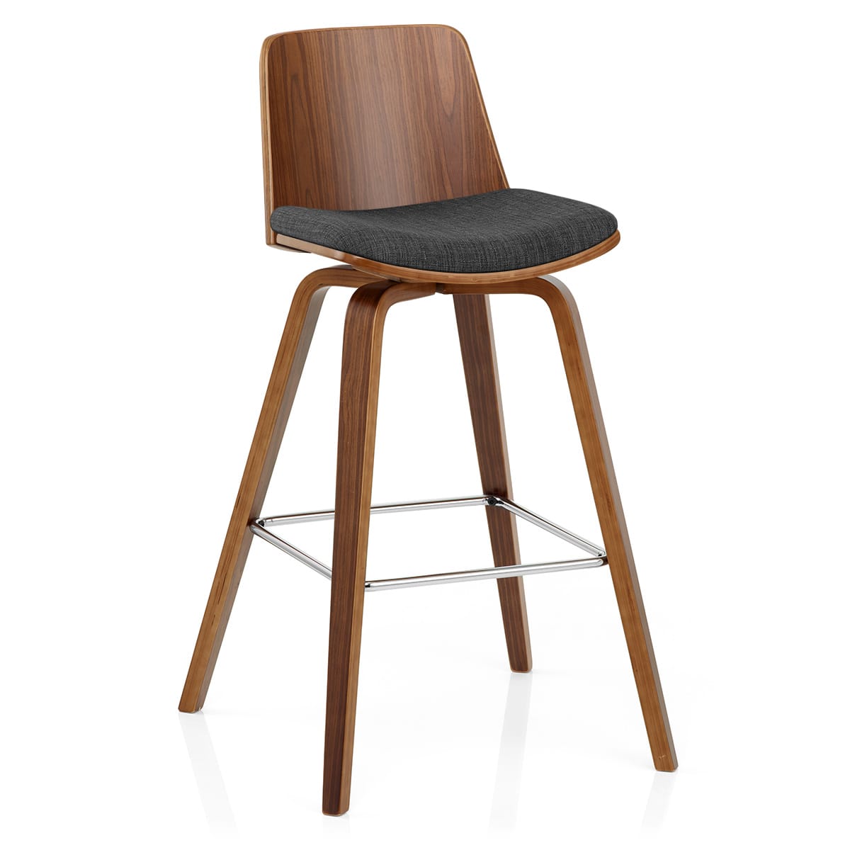 Sgabello Legno Tessuto - Mirage Grigio
