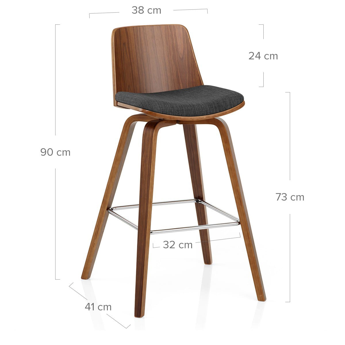 Sgabello Legno Tessuto - Mirage Grigio
