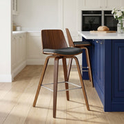 Sgabello Legno Tessuto - Mirage Grigio
