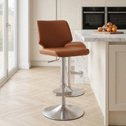 Sgabello Ecopelle Satinato - Mode Marrone