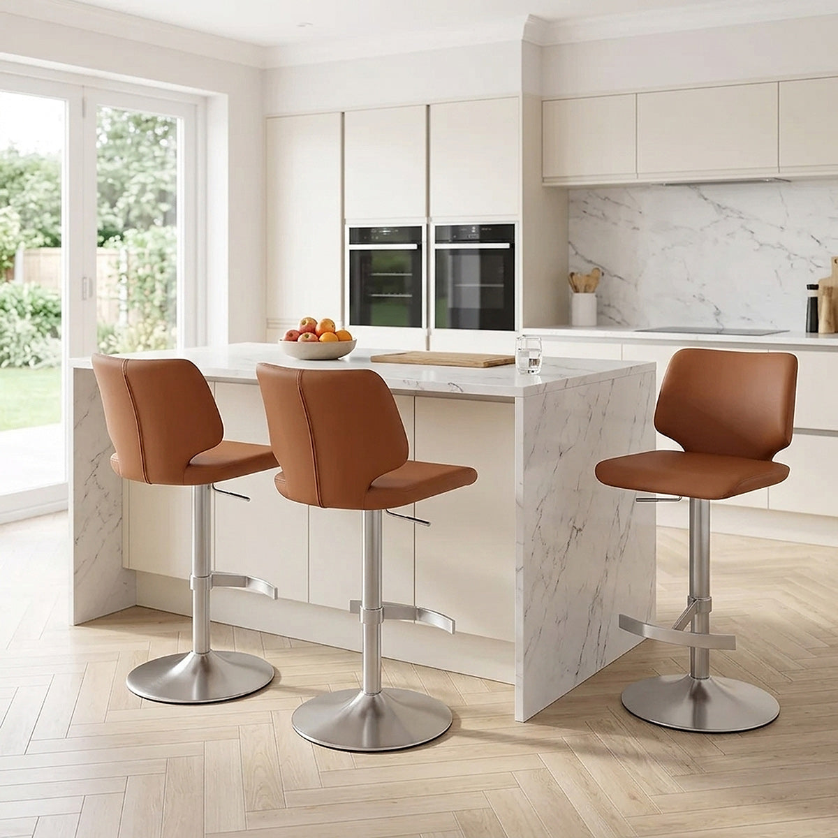 Sgabello Ecopelle Satinato - Mode Marrone