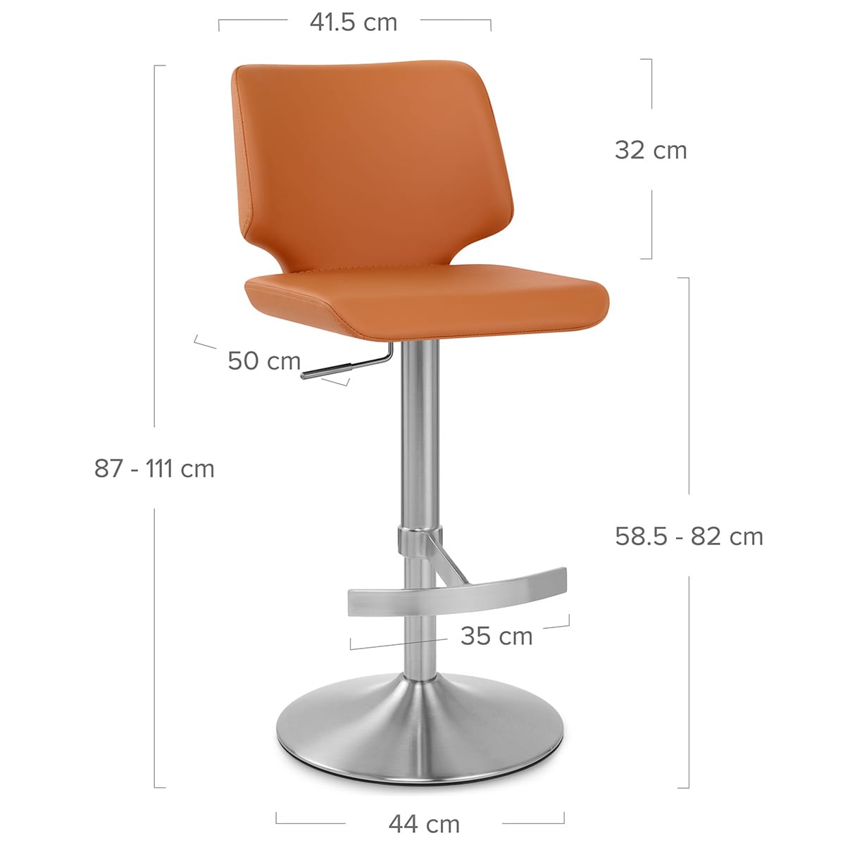 Sgabello Ecopelle Satinato - Mode Arancione