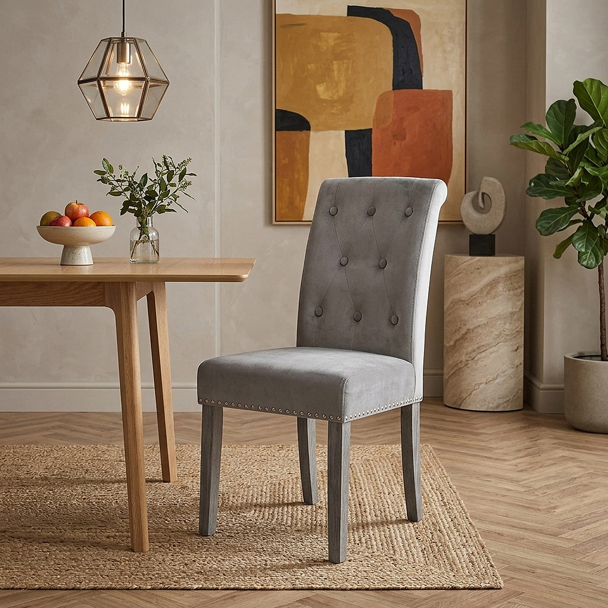 Sedia Velluto - Moreton Grigio