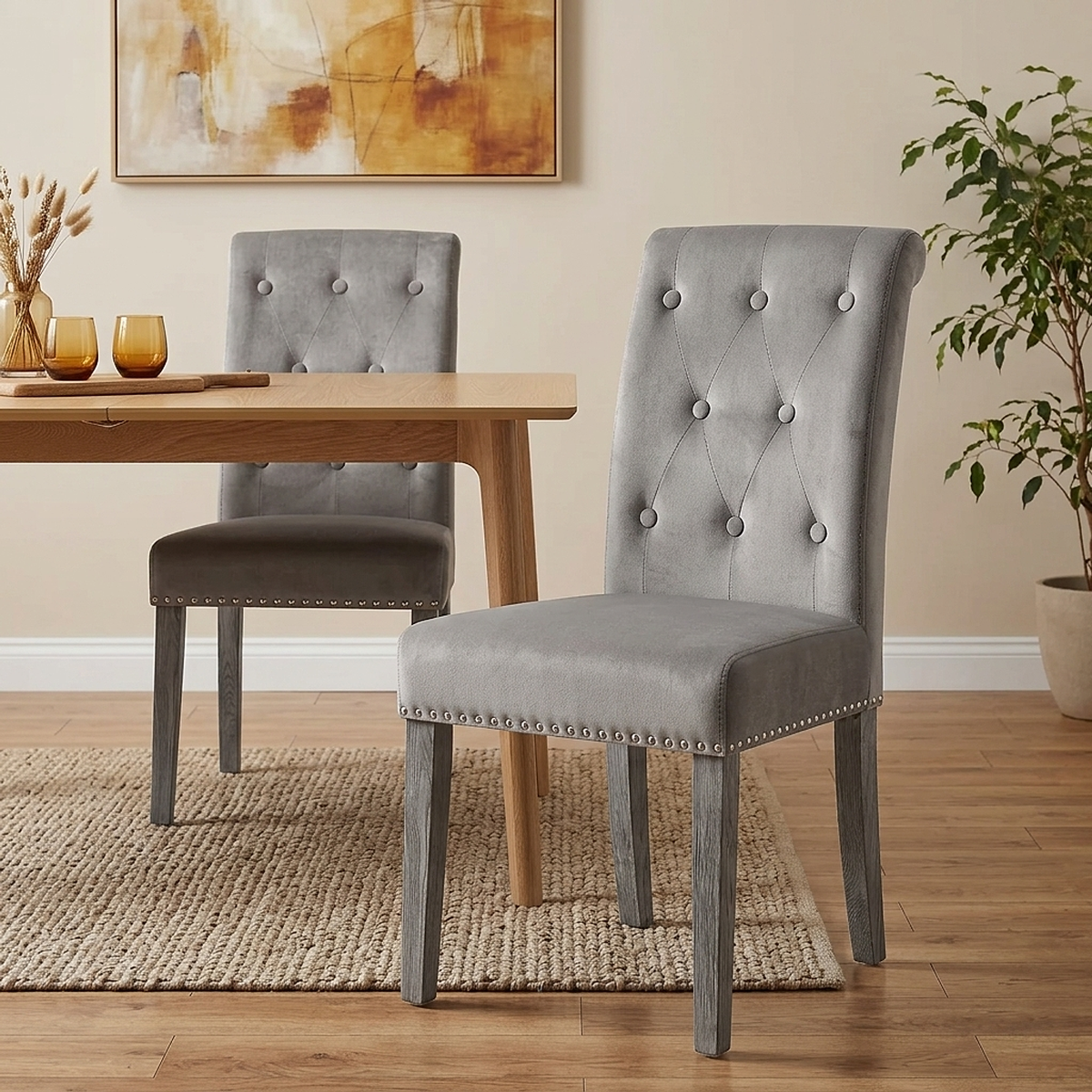 Sedia Velluto - Moreton Grigio