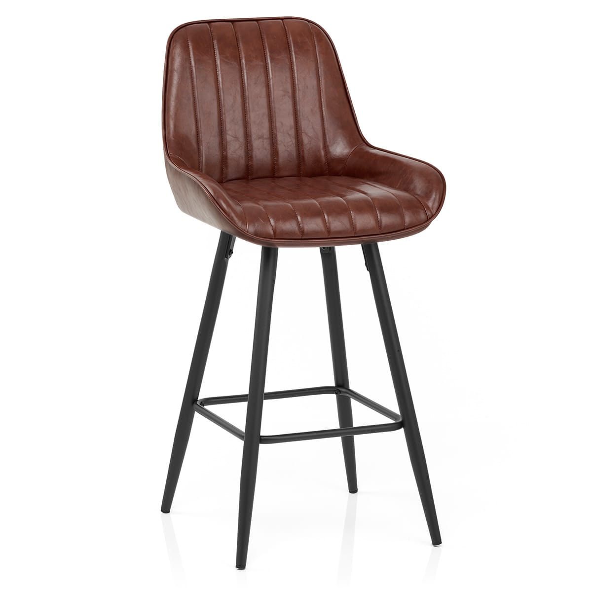 Sgabello Ecopelle Satinato - Mustang Marrone