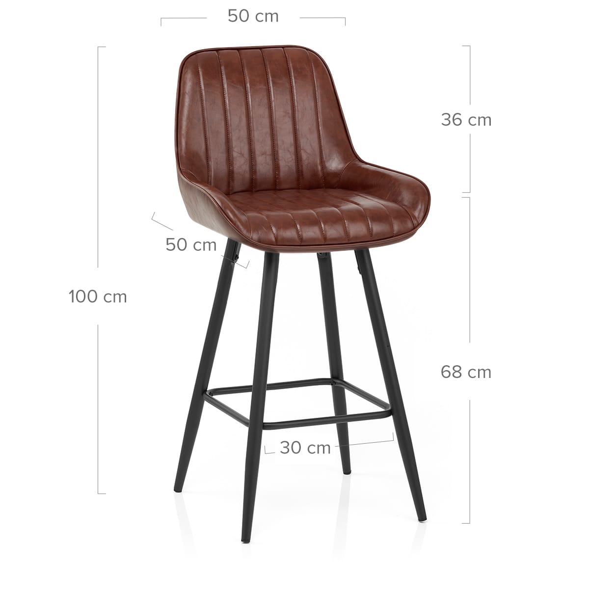 Sgabello Ecopelle Satinato - Mustang Marrone