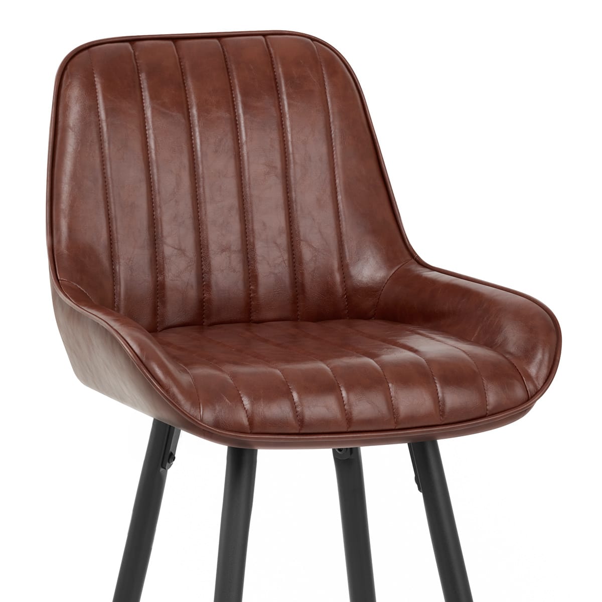 Sgabello Ecopelle Satinato - Mustang Marrone