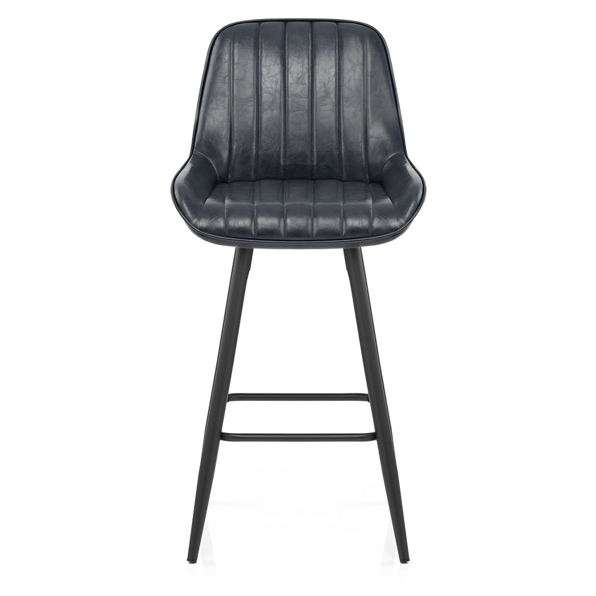 Sgabello Ecopelle Satinato - Mustang Blu Scuro