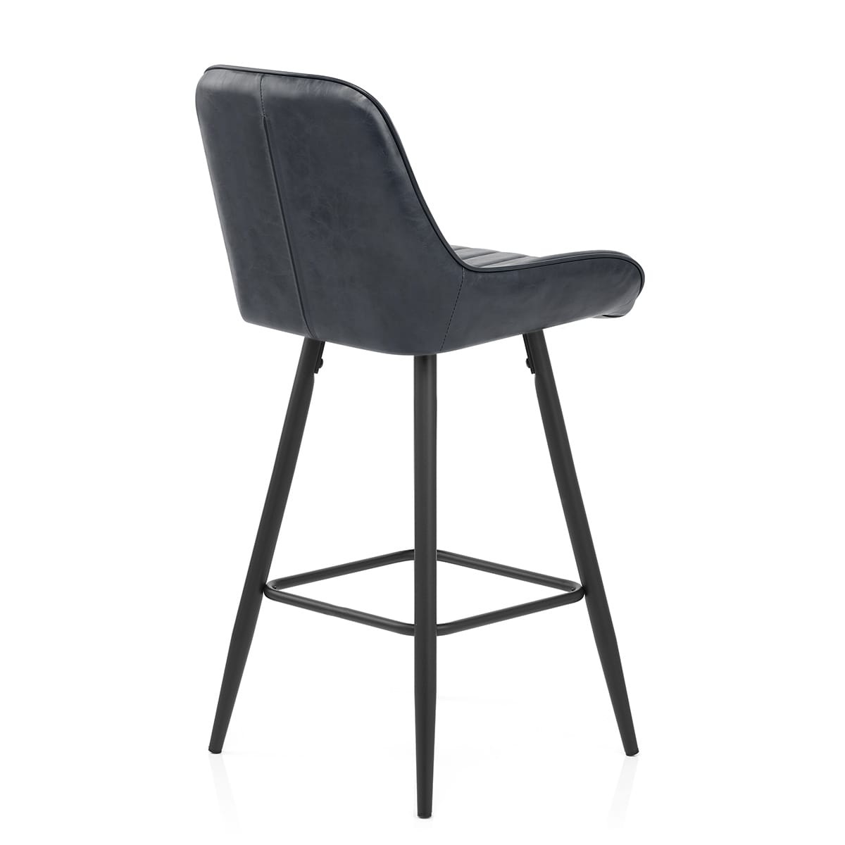 Sgabello Ecopelle Satinato - Mustang Blu Scuro