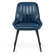 Sedia Ecopelle Satinata - Mustang Blu