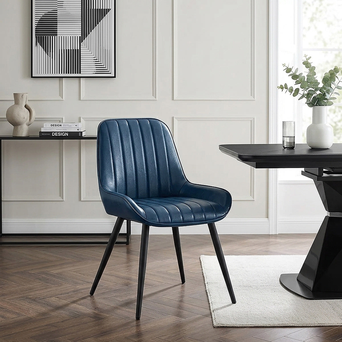 Sedia Ecopelle Satinata - Mustang Blu