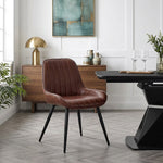 Sedia Ecopelle Satinata - Mustang Marrone