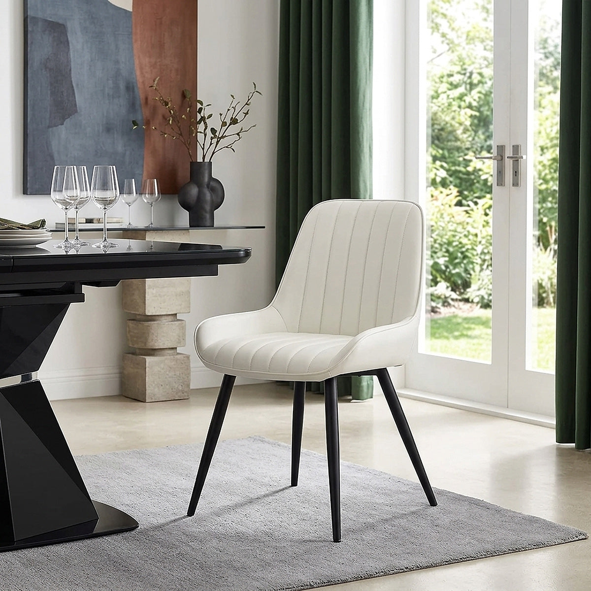 Sedia Ecopelle Satinata - Mustang Crema