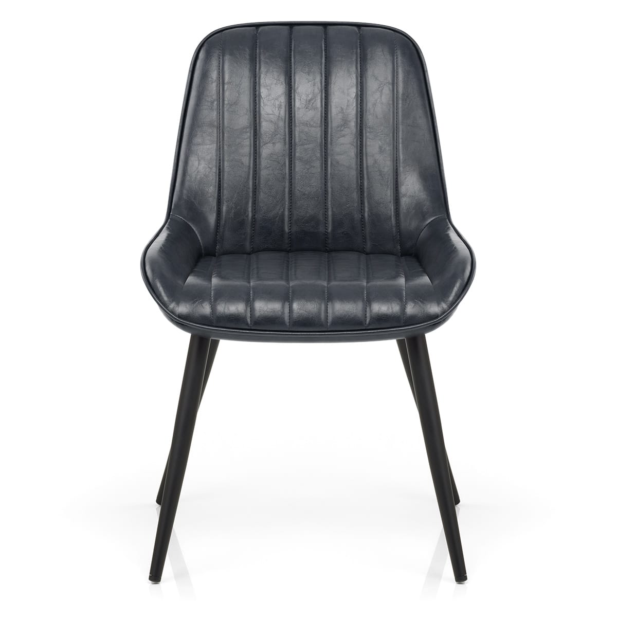 Sedia Ecopelle Satinata - Mustang Blu Scuro