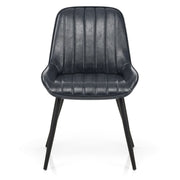 Sedia Ecopelle Satinata - Mustang Blu Scuro
