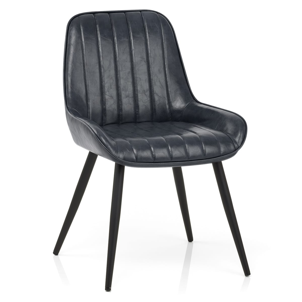 Sedia Ecopelle Satinata - Mustang Blu Scuro