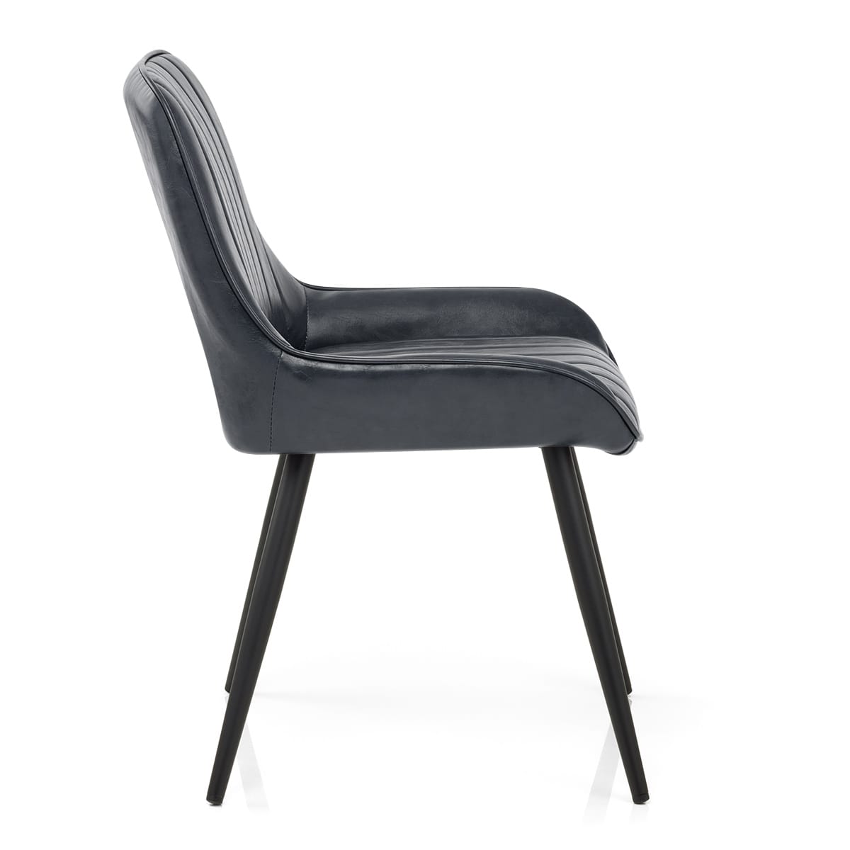 Sedia Ecopelle Satinata - Mustang Blu Scuro