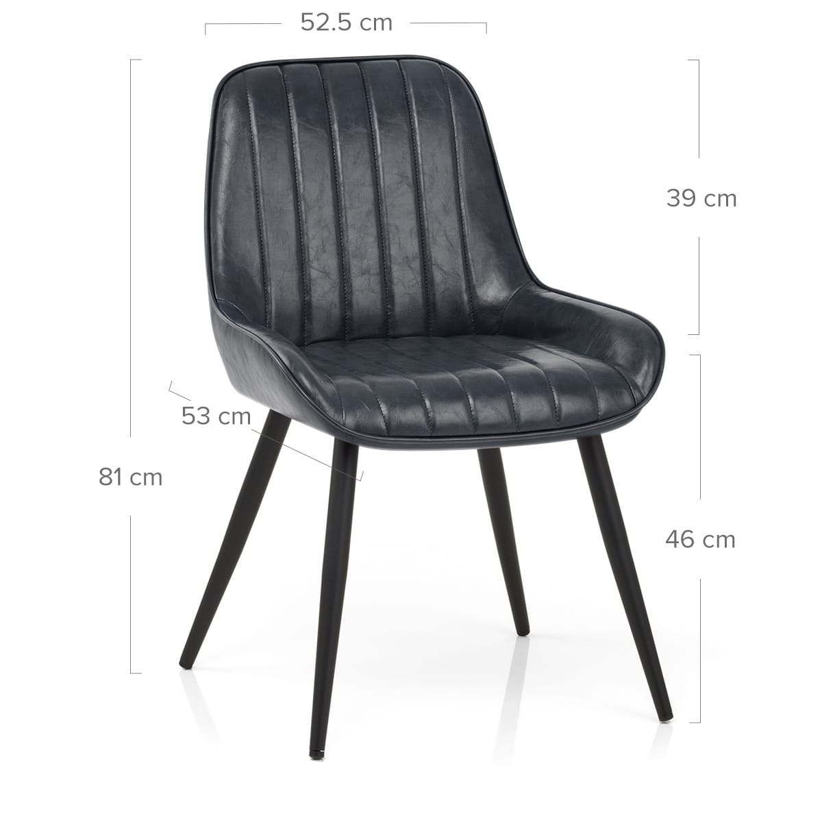 Sedia Ecopelle Satinata - Mustang Blu Scuro