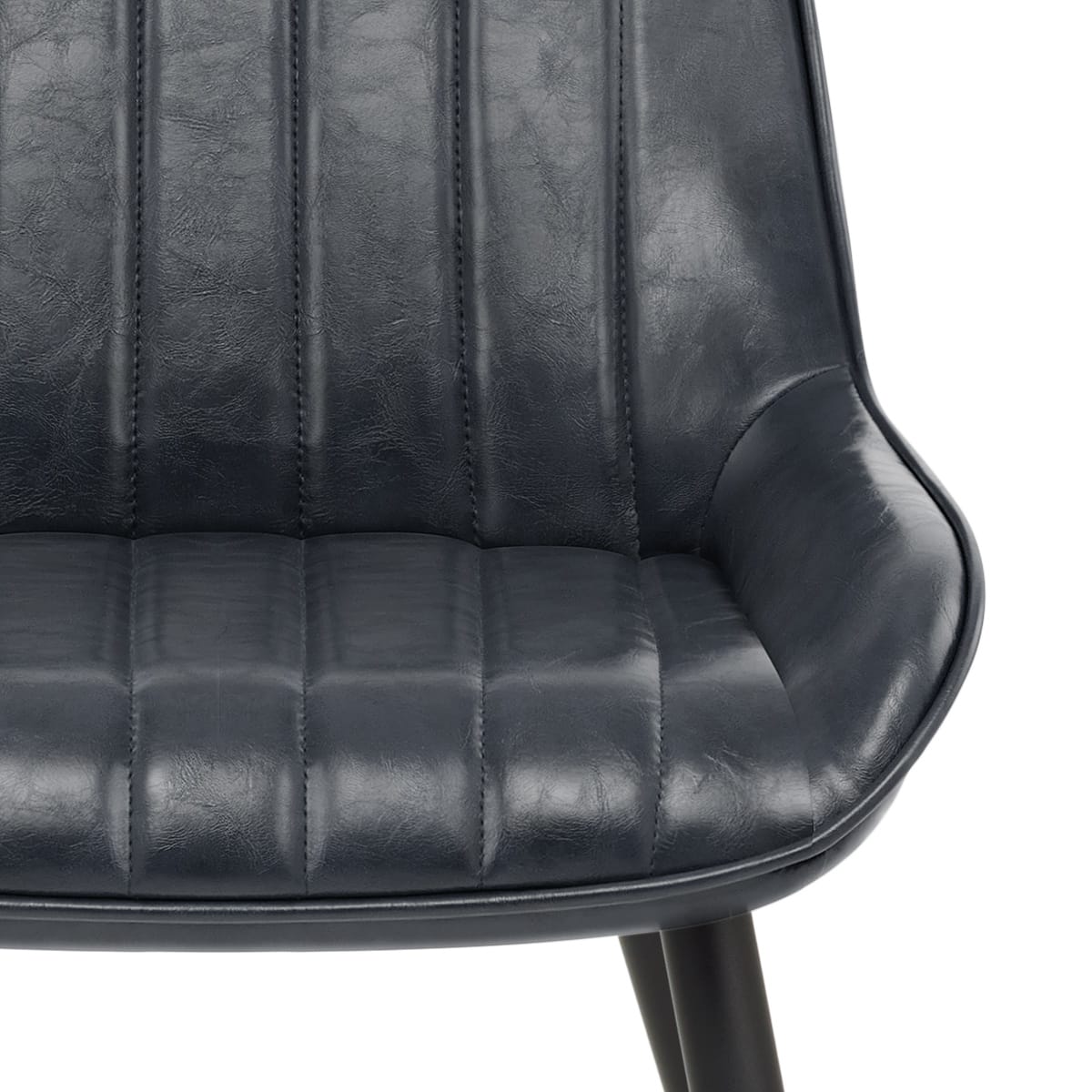 Sedia Ecopelle Satinata - Mustang Blu Scuro