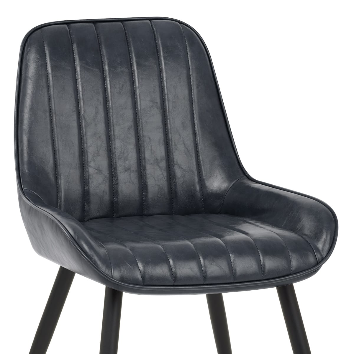 Sedia Ecopelle Satinata - Mustang Blu Scuro
