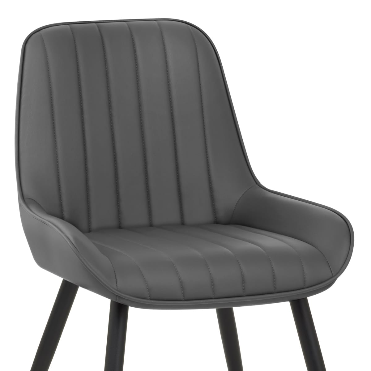Sedia Ecopelle Satinata - Mustang Grigio scuro